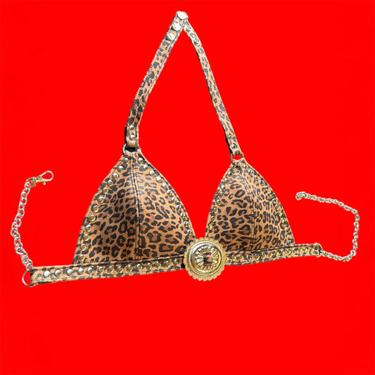 Leopard concho bralette