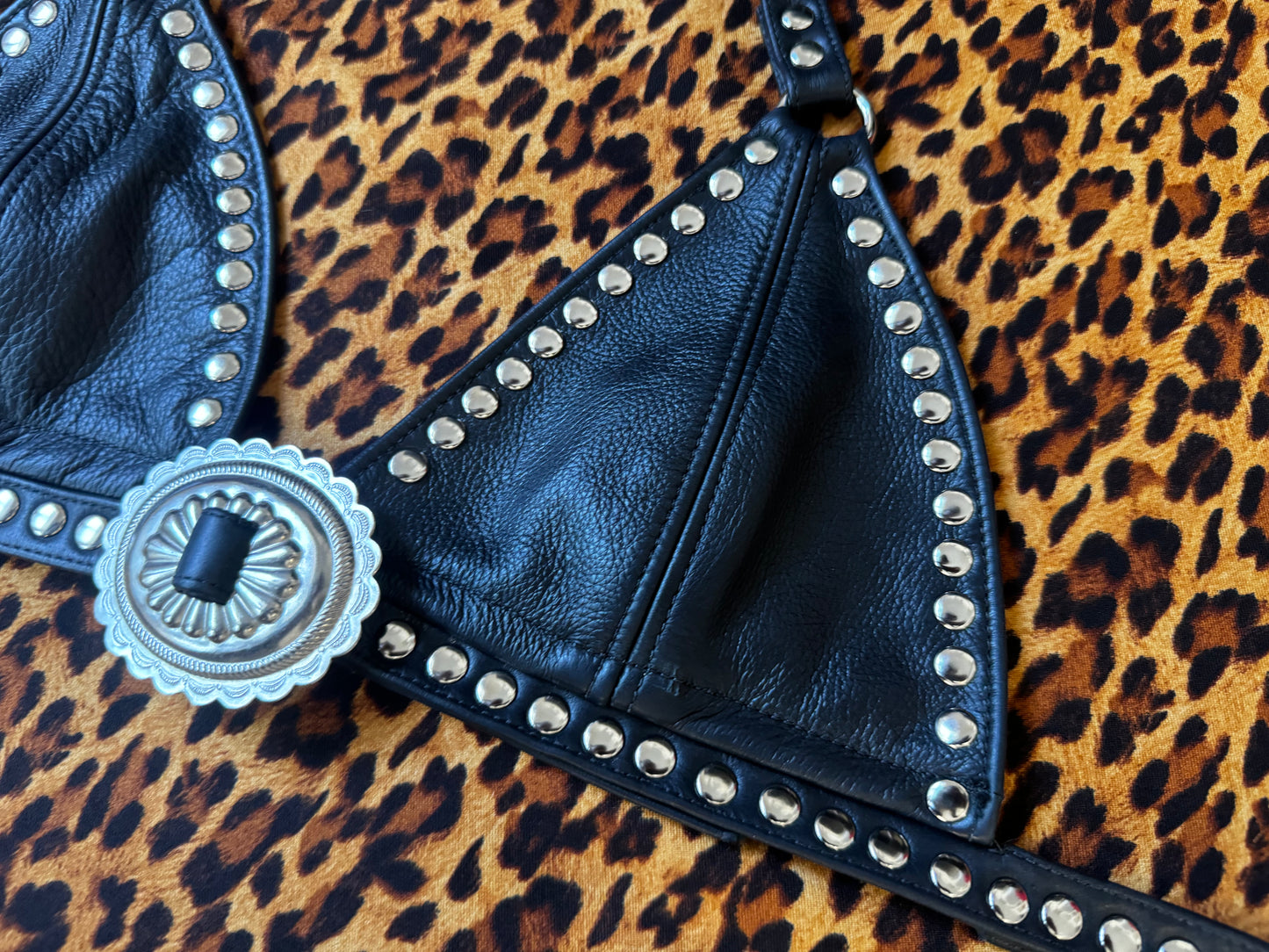 Leopard concho bralette
