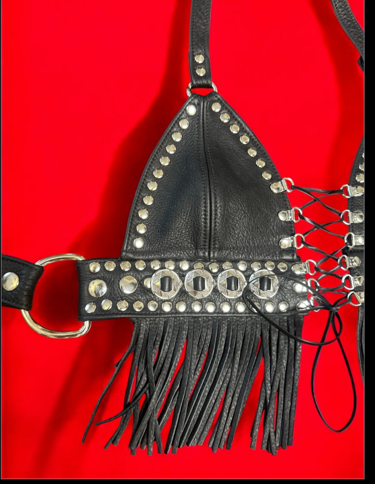 BARBWIRE HALTER TOP WITH TASSELS