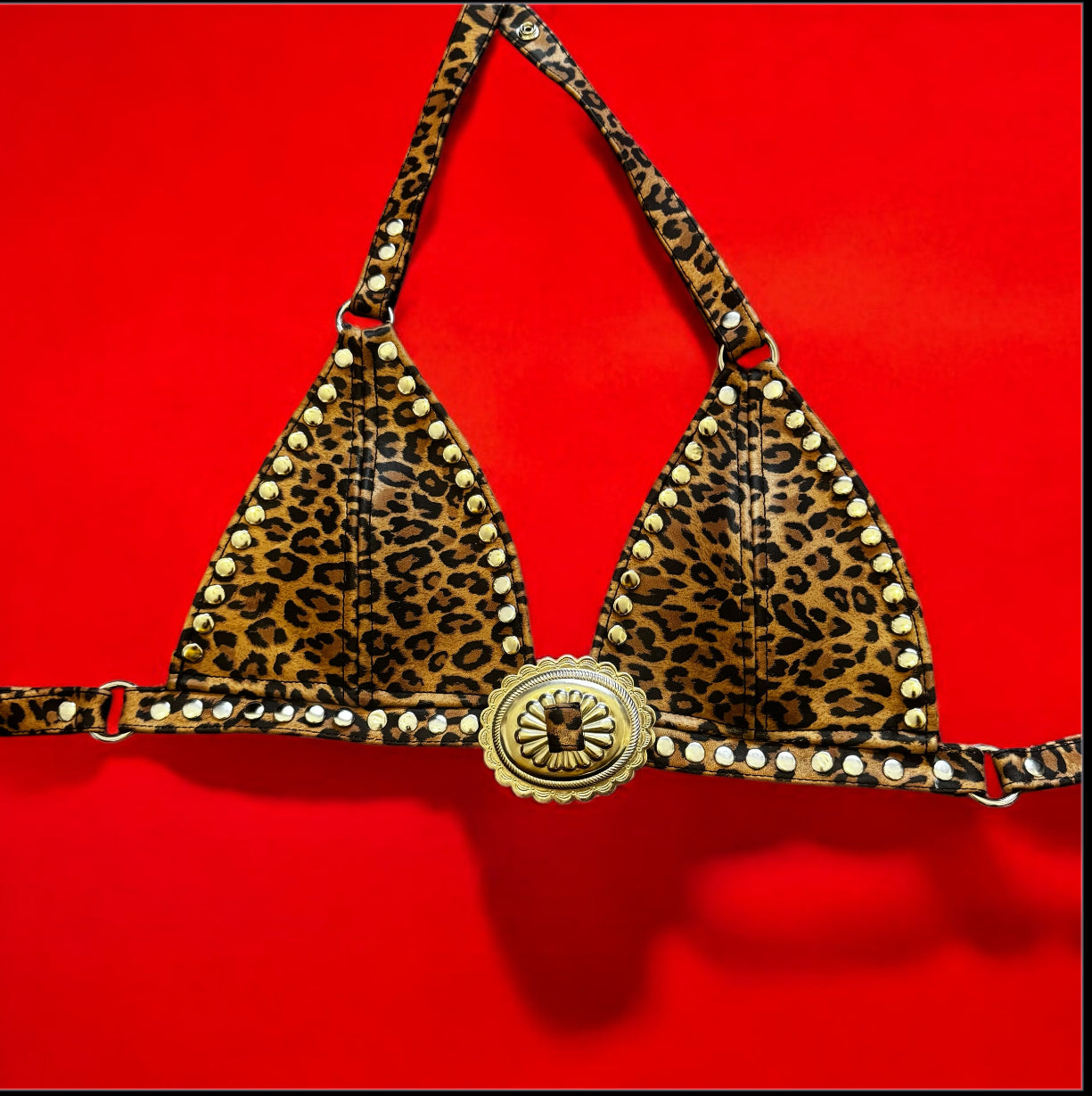 Leopard concho bralette