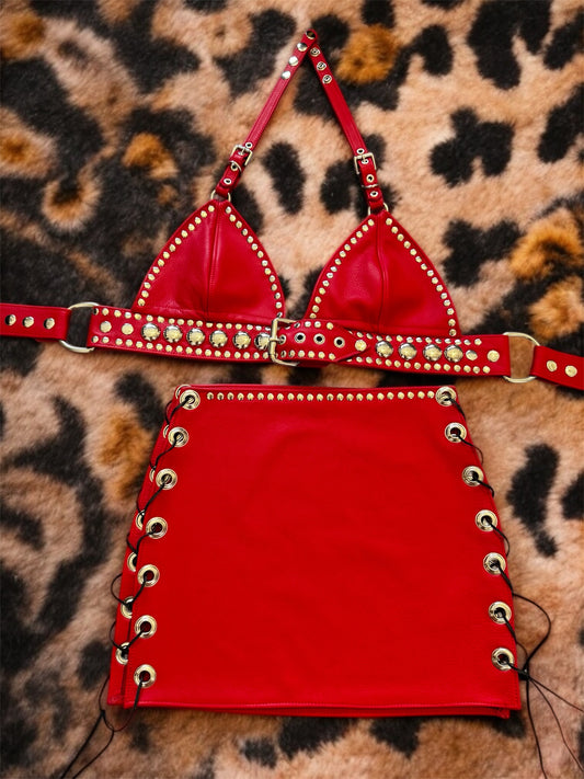 HELLFIRE  HALTER AND SKIRT SET